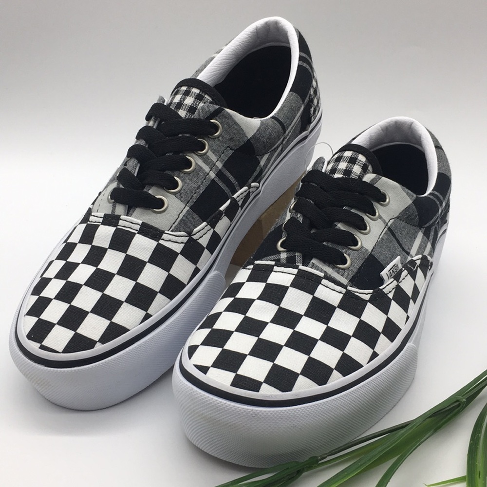 VANS Era Platform Plaid Checkerboard Black/White - Picture 4 of 8